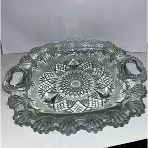 Vintage Alco Industries Crystal Rectangular Serving Tray